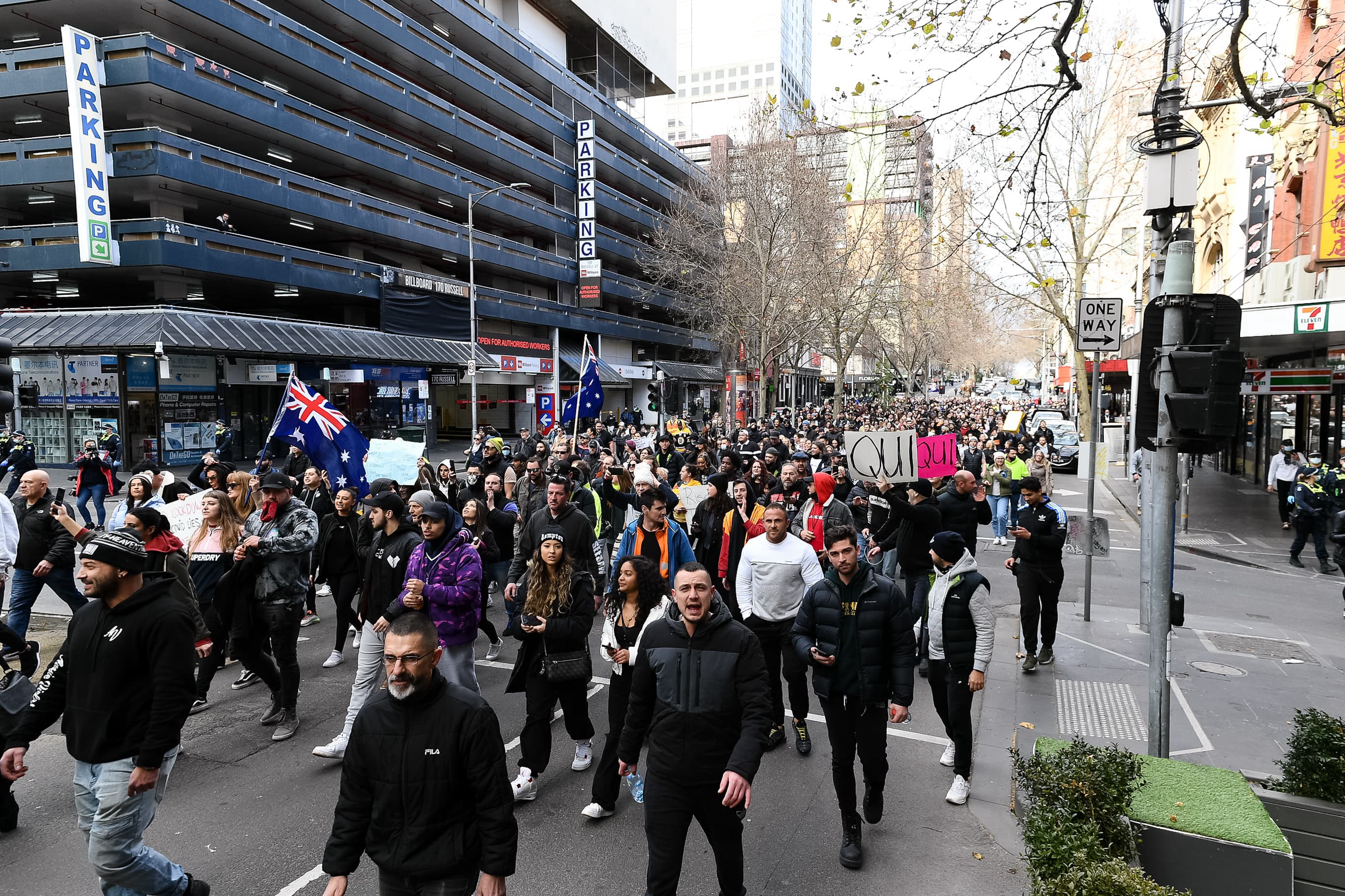 Protest in Australia against containment